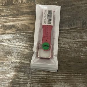 The brand is Apple the size is 42mm and the color is rose red.